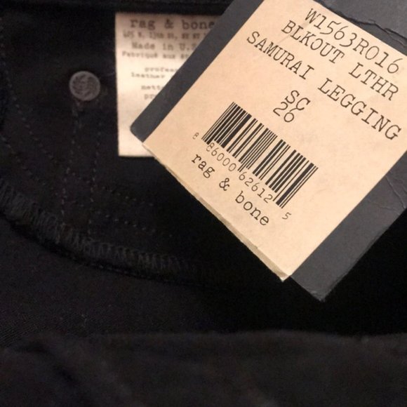 NWT RAG & BONE Samurai Leather-Patch Leggings - Picture 8 of 11